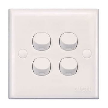 SCHNEIDER CLIPSAL S-Classic Saklar 4 Gang 1 Arah 4 Gangs 1 Way Switch Saklar Best Seller