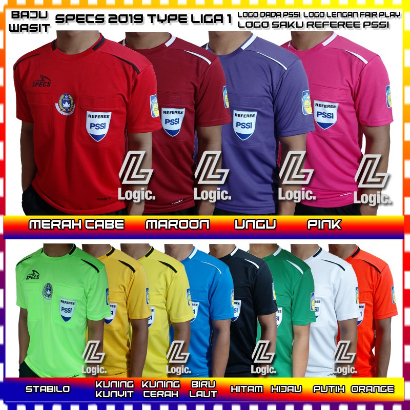 Baju Wasit ( Logo DADA PSSI~Logo SAKU REFEREE~Logo LENGAN FAIRPLAY~SPECS 2019 liga 1) kain MILANO