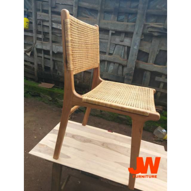 Kursi kayu rotan / kursi rotan jati / kursi kayu anyaman rotan - JW Furniture