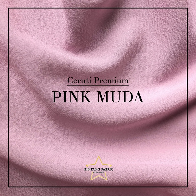 Bahan Kain Ceruti Ceruty Baby doll Premium 1/2 meter-Pink Muda