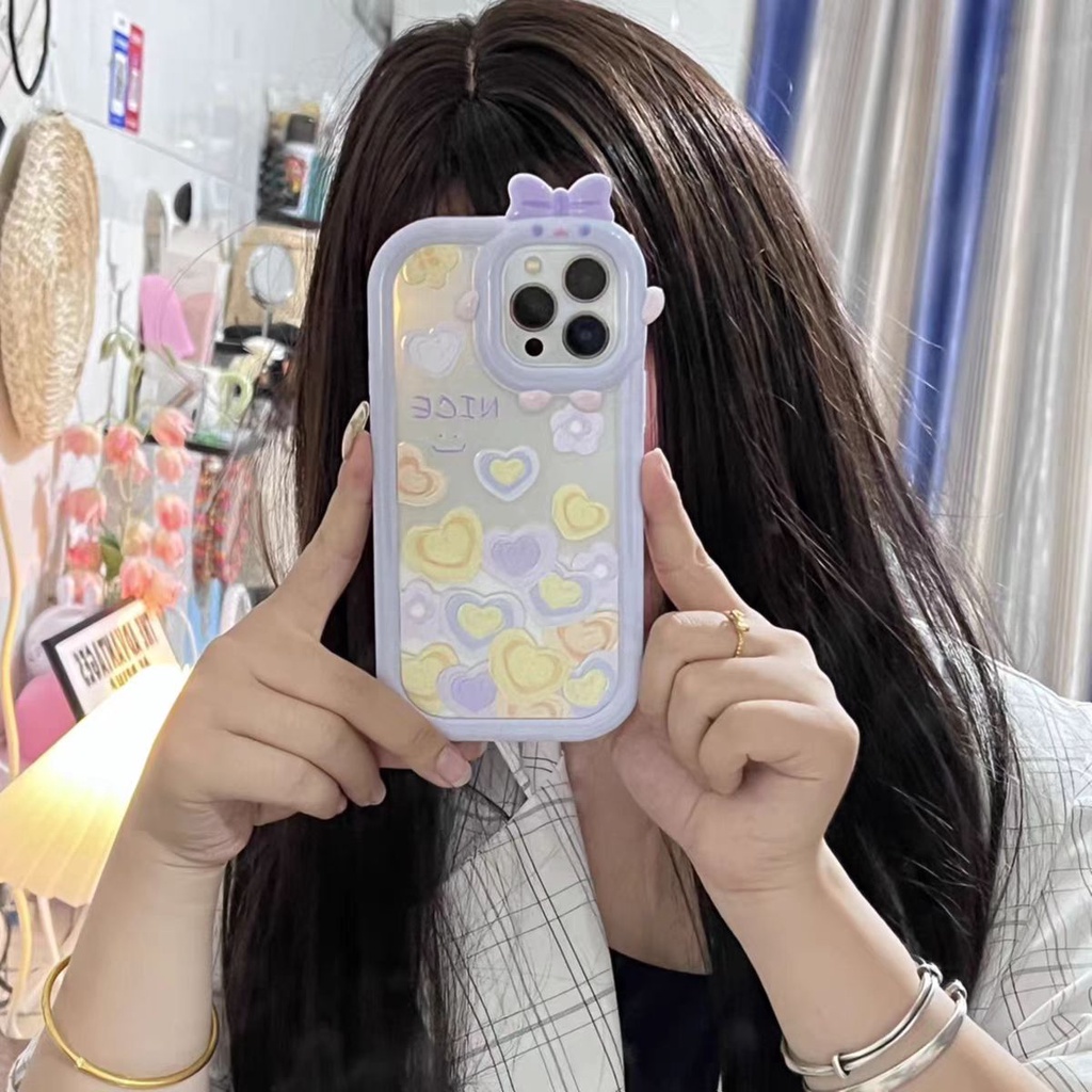 Ins Casing iPhone 14 14pro 14max 14prm 13 13pro 13prm 11 7Plus 8Plus Xr XS 13 12pro Max Motif Love Shockproof