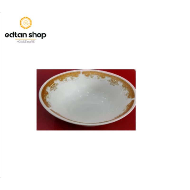 Mangkok keramik motif mahkota emas 7 inch mangkok keramik soto mangkok bakso 2 pcs