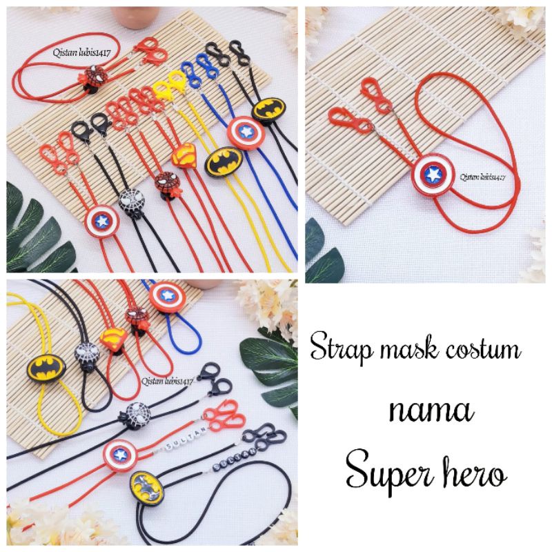 Strap masker 2in1 Clay super Hero costum nama beli 10 free 2