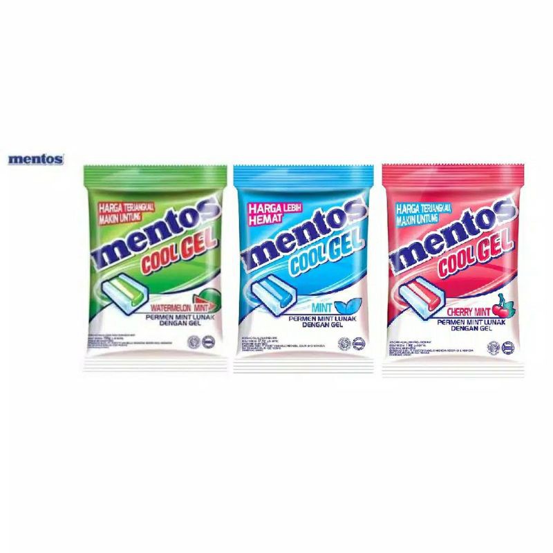 permen mentos cool gel watermelon mint, cherry mint, mint