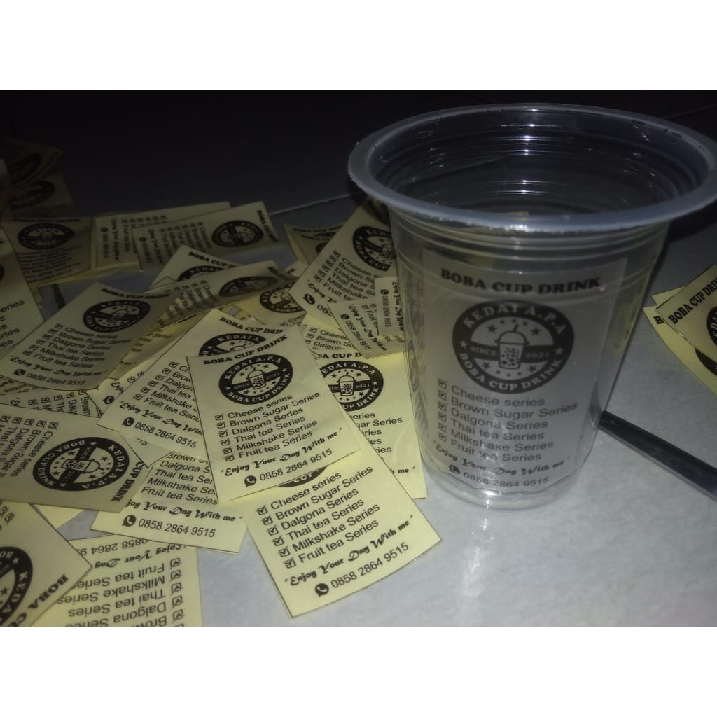 

Stiker plastik transparan 5x5 cm harga satuan