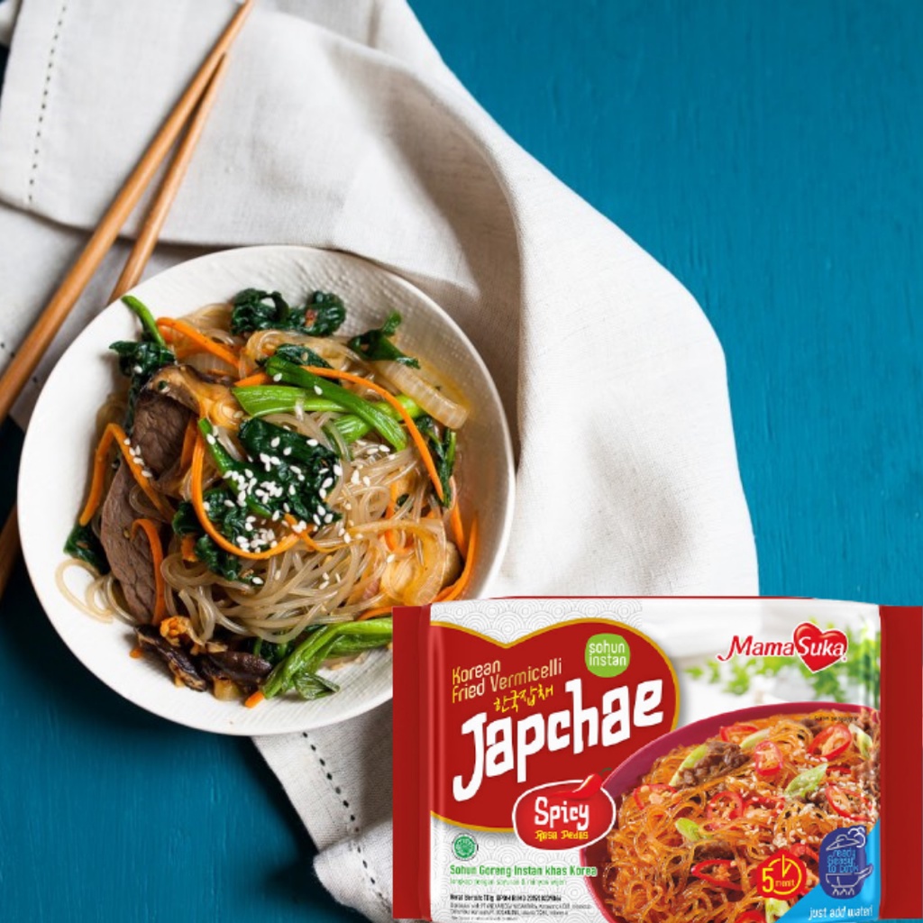 

Japchae Soun Goreng Pedas Spicy Instan Korea Mamasuka Murah Halal