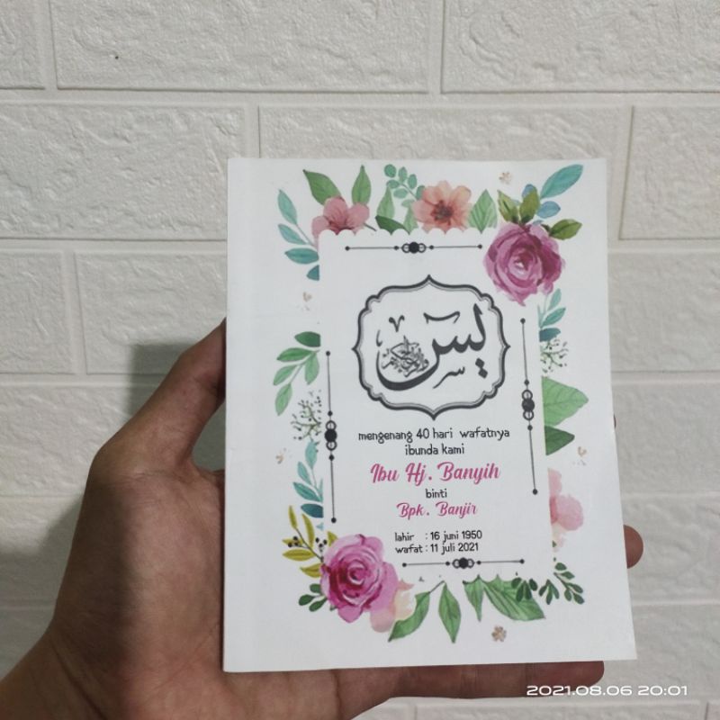 

Buku Yasin Softcover Desain Bebas / Custom / Free foto dan ucapan