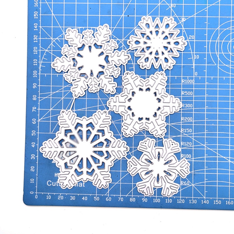 Cetakan Stensil Cutting Dies Motif 5 Snowflake Natal Bahan Metal Untuk Scrapbook / Craft DIY / Embossing