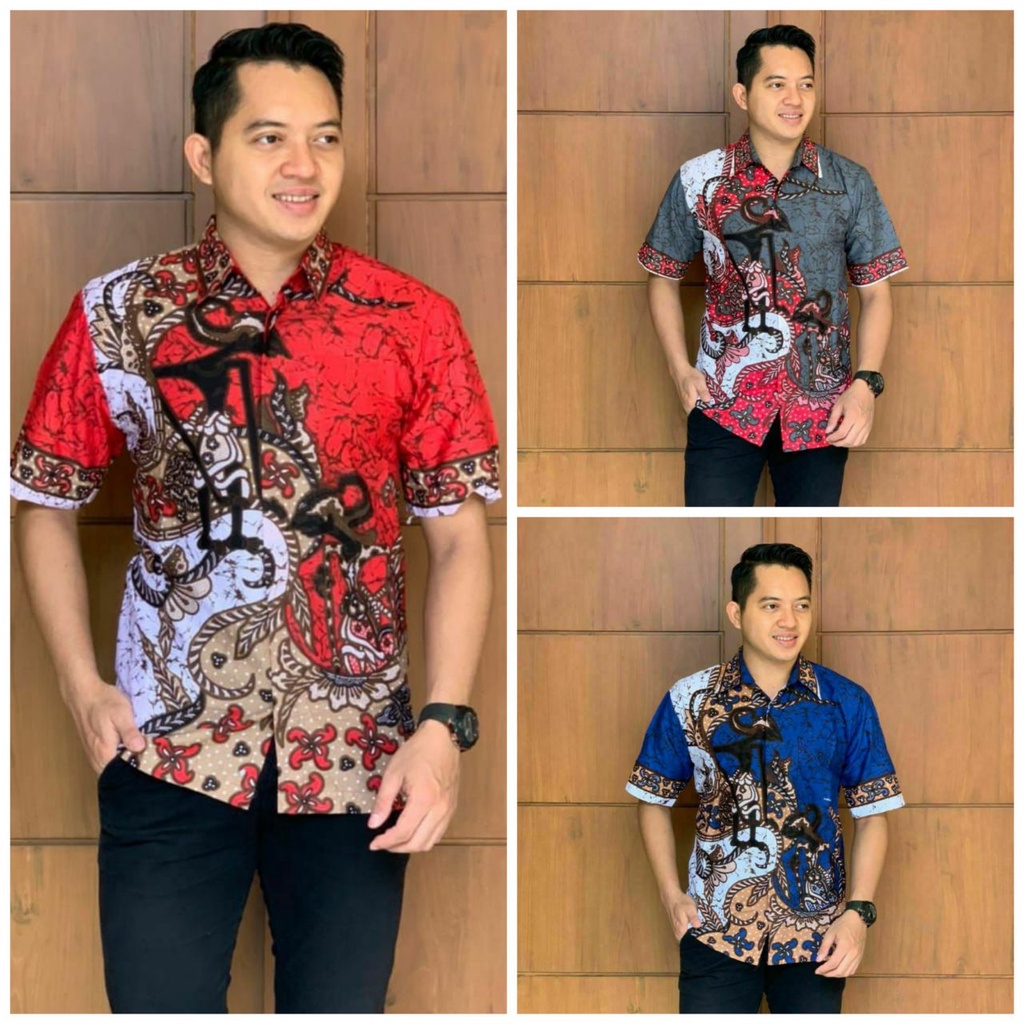 TERBARU Kemeja Batik Pria Lengan Pendek MAHKOTA Hem Baju Batik Pria Lengan Pendek M L XL XXL