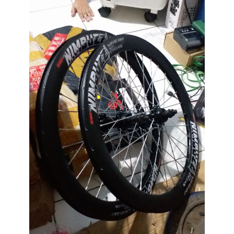 Wheelset 20 murni sepeda lipat, minion syte 32h 4cm