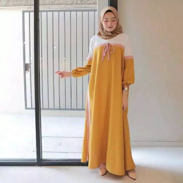 ZELLA DRESS KOMBINASI - GAMIS MURAH - GAMIS KOMBINASI