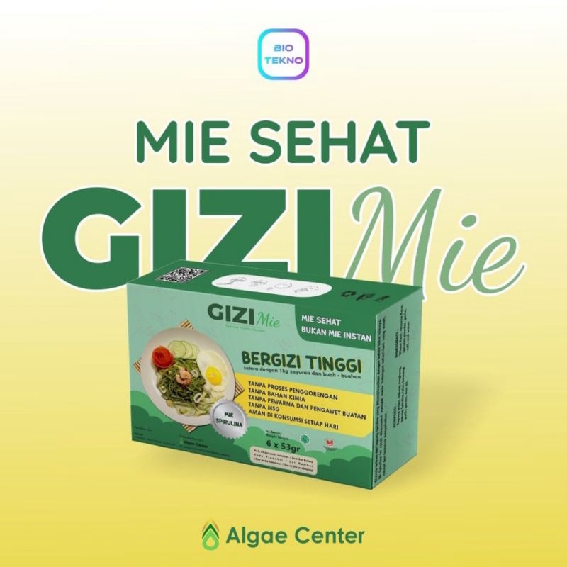 

Gizi Mie Spirulina Berkualitas Tinggi Mie Instant Penuh Nutrisi Protein dan Vitamin Lengkap 6 Bungkus