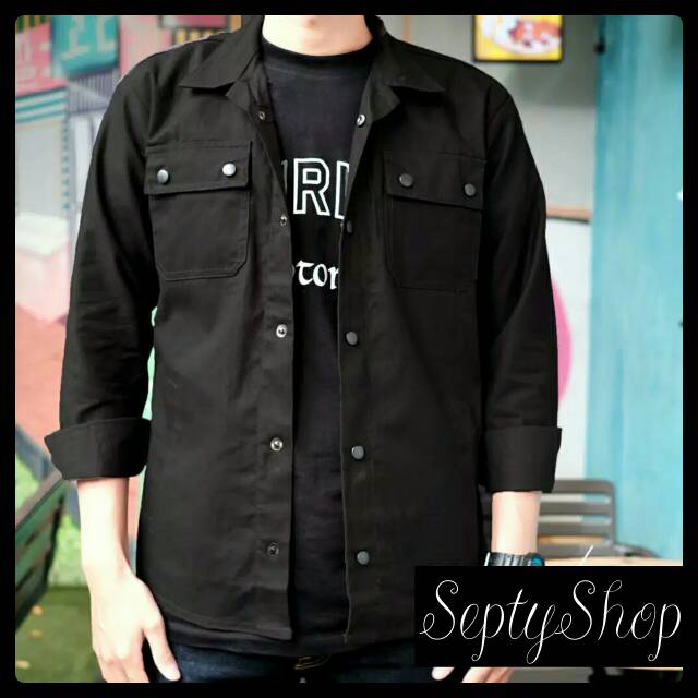 Jaket Semi Parka Korean LEVEL UP 2 pocket Field press button