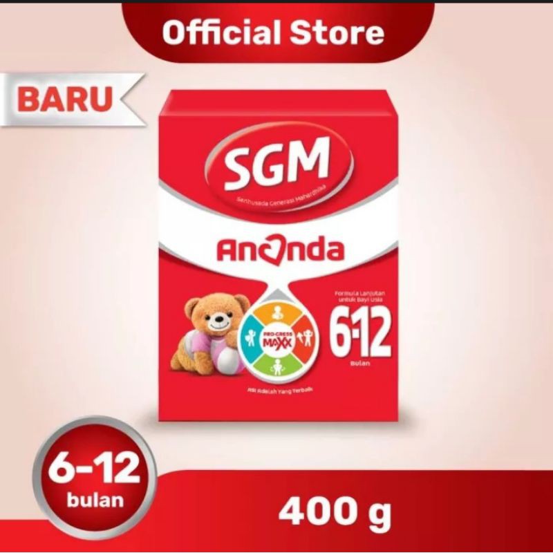 

SGM ANANDA (6-12 BULAN) SUSU FORMULA 400 GR