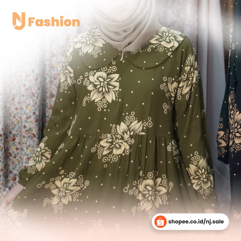 Midi Dress Batik Aneka Warna Bahan Rayon Adem