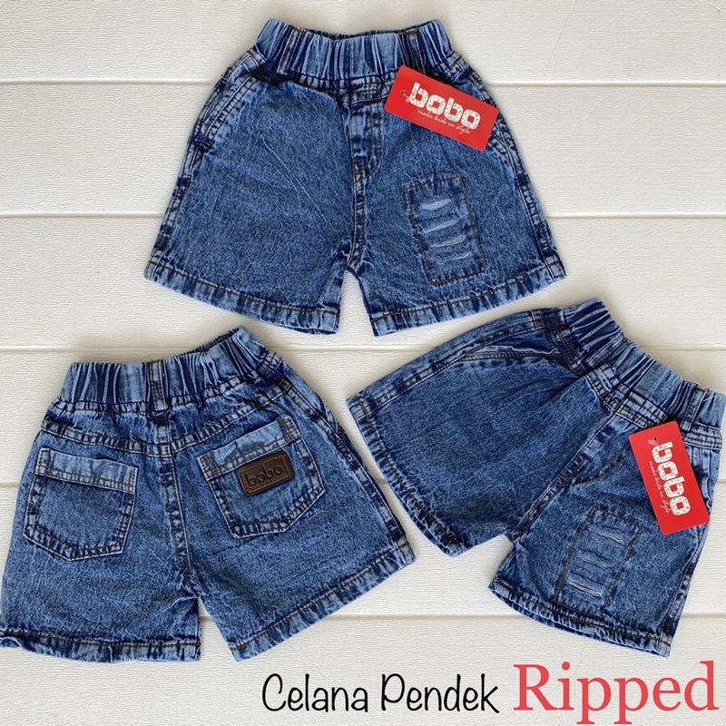 RIPPED JEANS ANAK CELANA PENDEK UNISEX