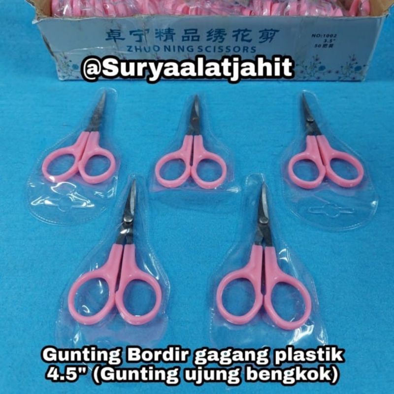 Gunting Bordir gagang plastik 4.5in (ujung bengkok) rp.5.500/1pcs