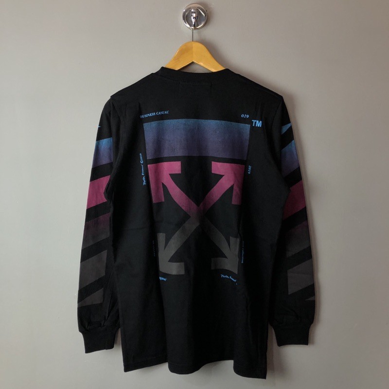 KAOS OFF WHITE - TANGAN PANJANG GRADIEN MIRROR 1:1 ORIGINAL