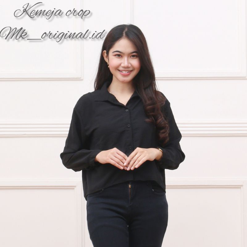 KEMEJA CROP / HANIN CROP / KEMEJA CRINKLE WANITA KEKINIAN