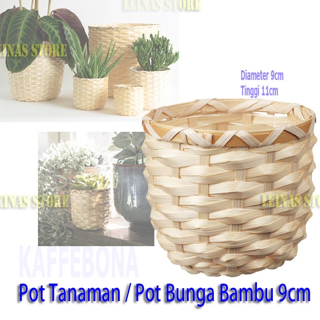 Pot Tanaman Unik Anyaman Natural / Pot Bunga Anyaman Bambu