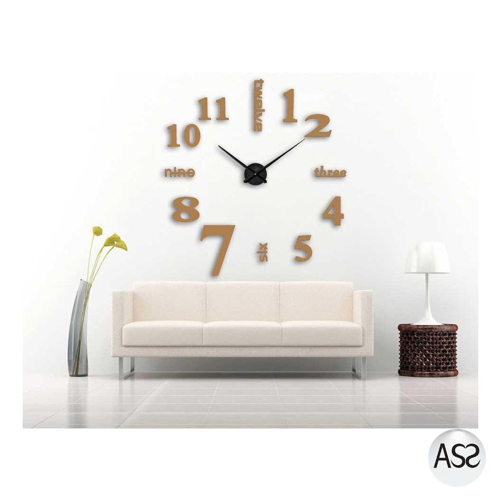 ASS Shop - Jam Dinding DIY Giant Wall Clock 50-60cm Model English Word - DIY-10