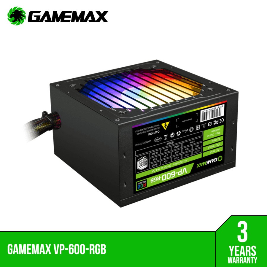 Gamemax VP-600RGB Power Supply 600W 80+ Bronze