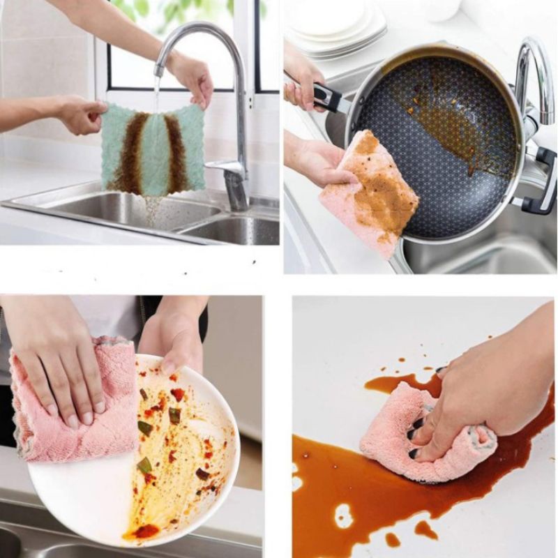 (MURAH) Lap Anti Minyak / lap dapur microfiber / lap coral / Kain Lap