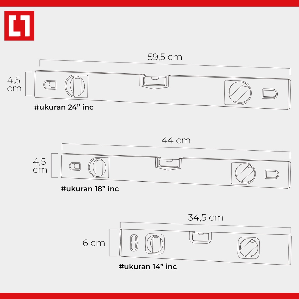 Water Pass Waterpass Magnet Aluminium - 14'' / 18&quot; / 24'' In - Weldom