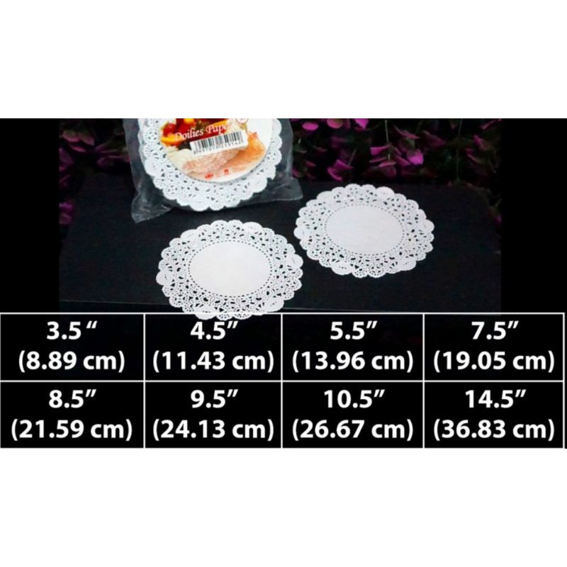 

Doilies Paper - Kertas Renda- Alas Kue 9.5 - 24.13 cm - isi 25 pcs