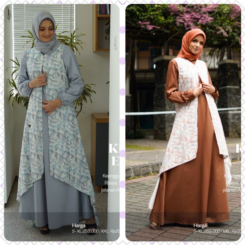 OUTER MUTIF RASYA LEAF BROWN RASYA LEAF GREY