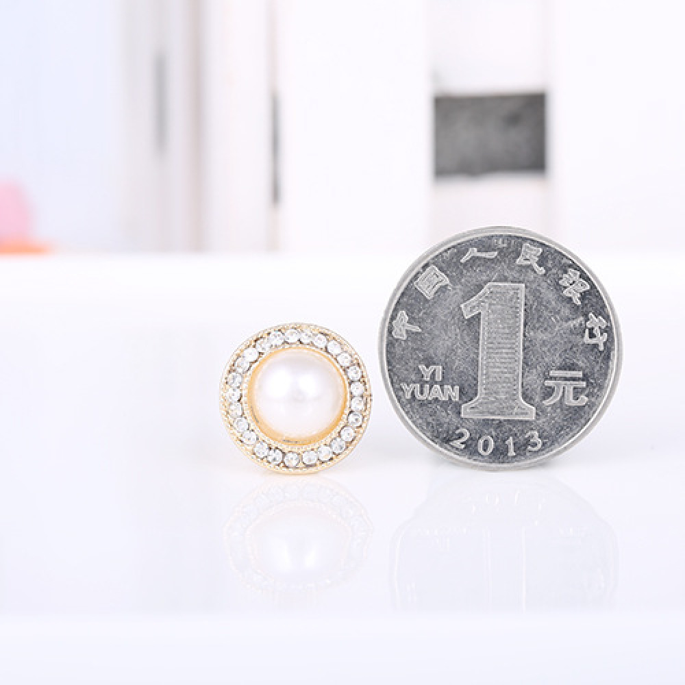 Anting Klip Tanpa Tindik Warna Gold Dengan Mutiarakristal Untuk Wanita