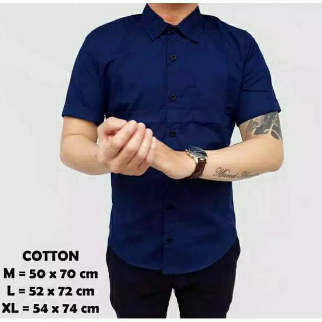 Kemeja formal pria lengan pendek birudongker/navy