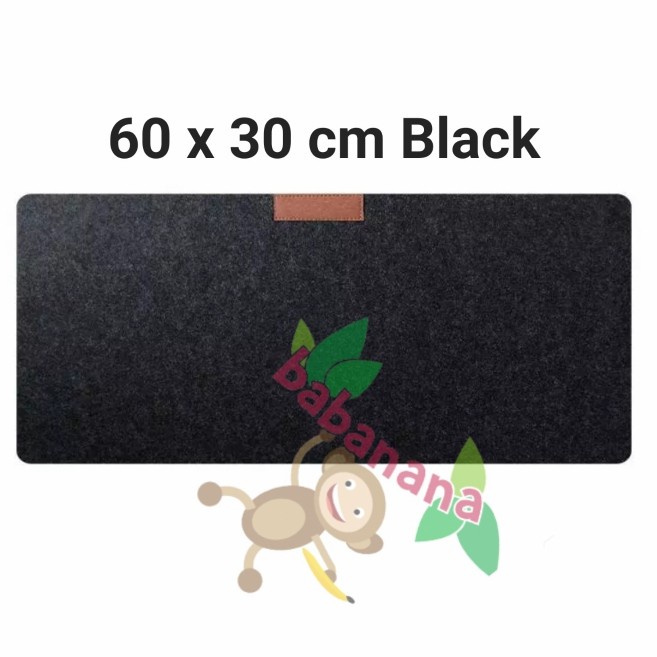 Mouse pad 60 x 30 cm BLACK alas meja laptop hitam mousepad