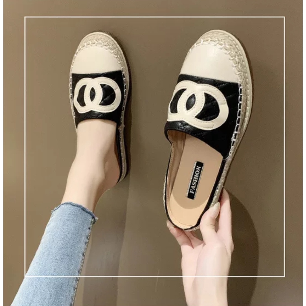 Sandal Slip On Import Wanita 0105550 Espadrilles Slip On Mules