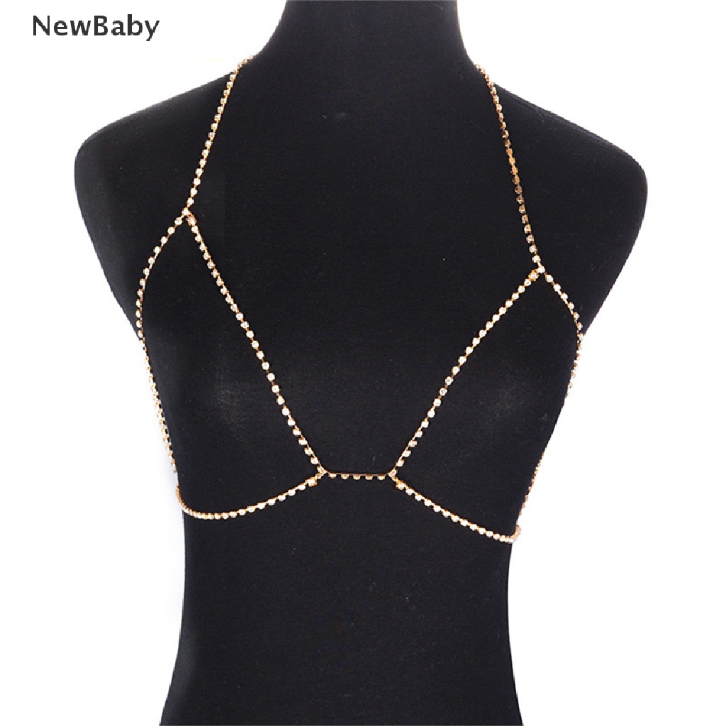 Newbaby Bra Bralette Harness Rantai Kristal Untuk Wanita / Musim Panas / Pantai