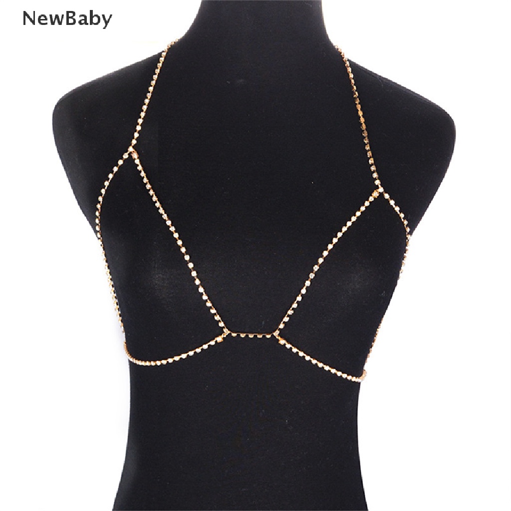 Newbaby Bra Bralette Harness Rantai Kristal Untuk Wanita / Musim Panas / Pantai