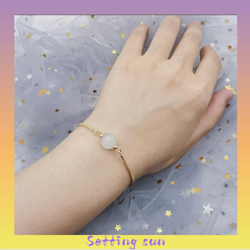 Korea Fashion Sederhana Desain Gelang Serut Ukuran Adjustable Manis Perhiasan Wanita TN