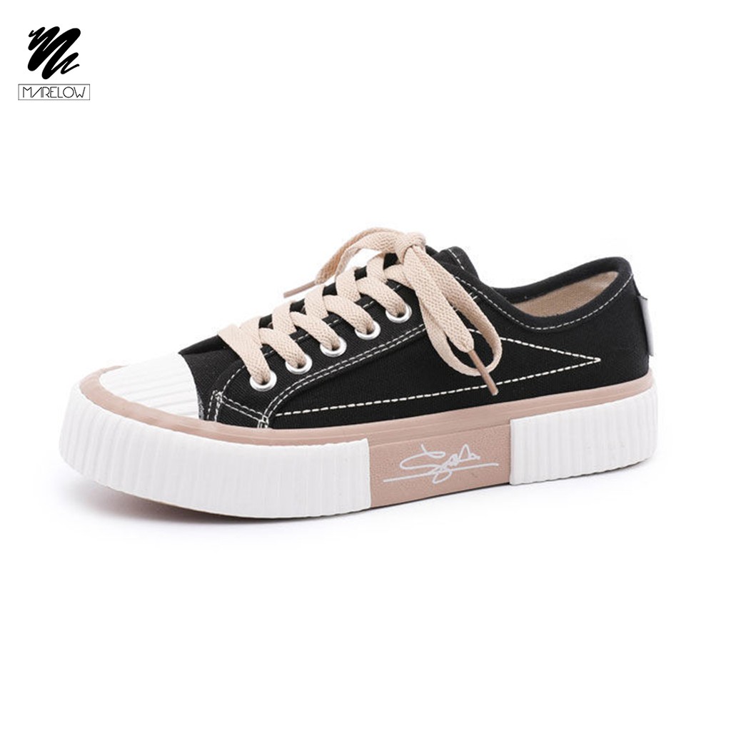 Marelow Misyel LO - Sepatu Sneakers Canvas Wanita-Black