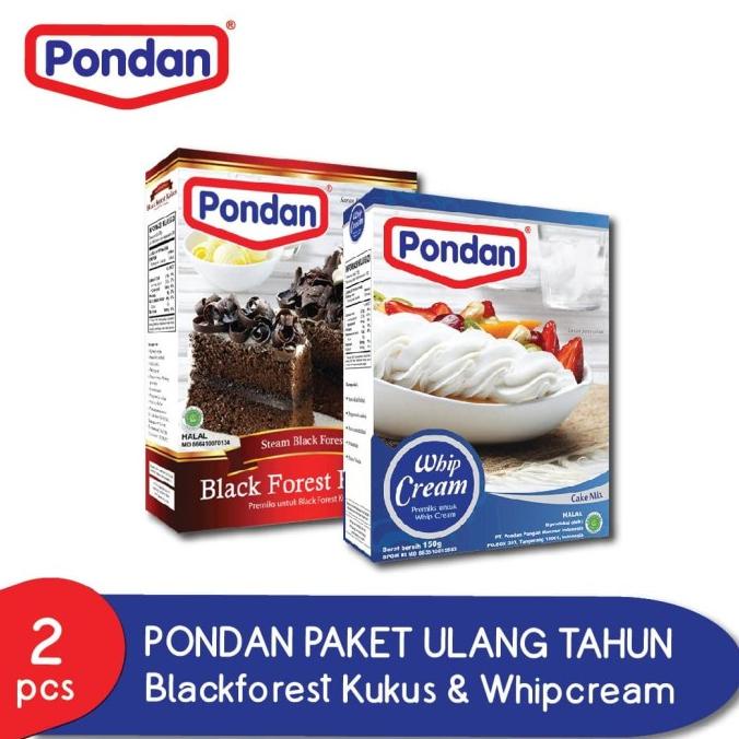 

Pondan Paket Ulang Tahun Blackforest Kukus 400g & Whipcream 150g