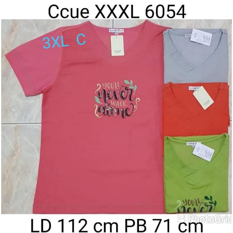 Kaos Calfia V - Neck Wanita Lengan Pendek | Blouse Kaos Wanita XXXL