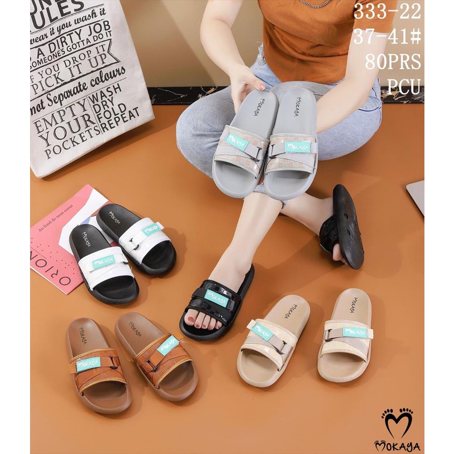 Sandal Slop Jelly Wanita Model Tali Silang Strap Mokaya Super Cantik Trendy Kekinian Import Mokaya / Size 37-41 (333-22)