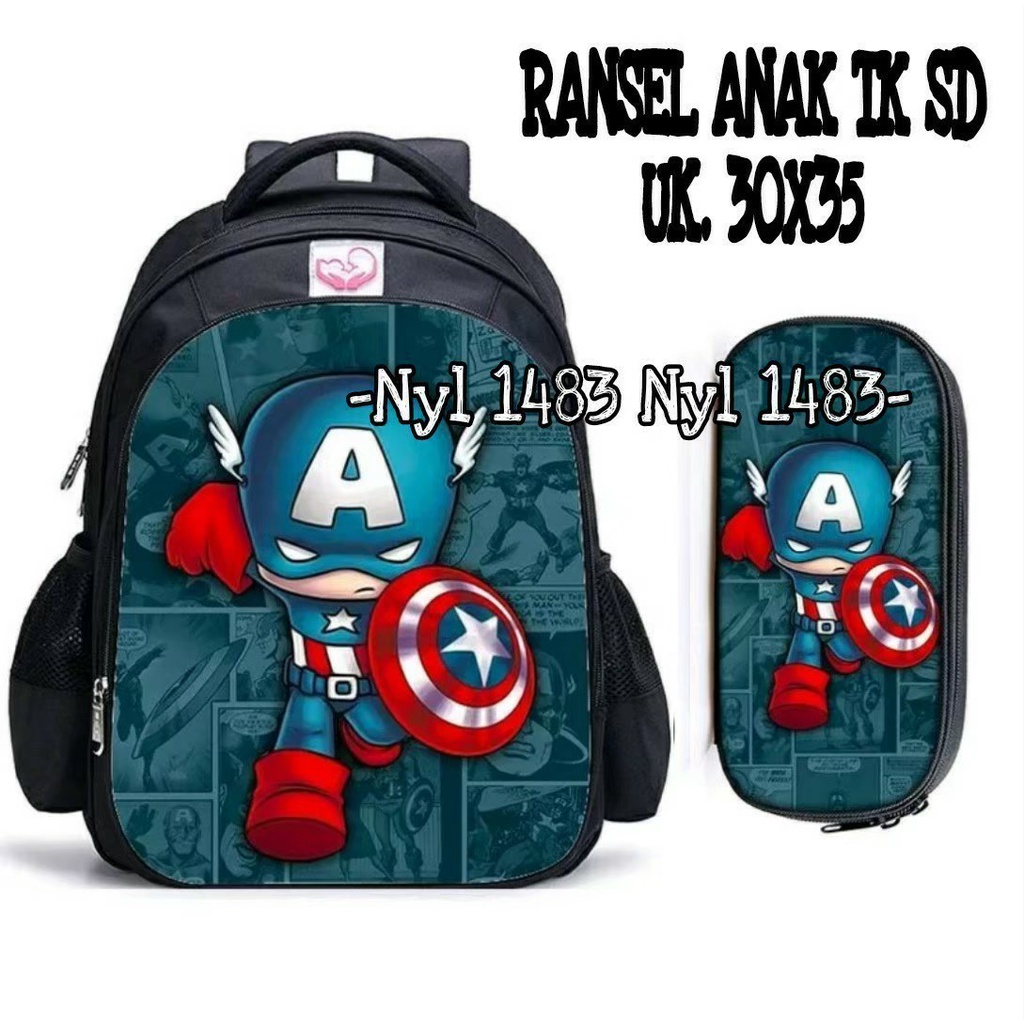 KSO_BAG - Tas Ransel Anak Laki Laki Terbaru Kekinian Backpack Carakter Super Hero