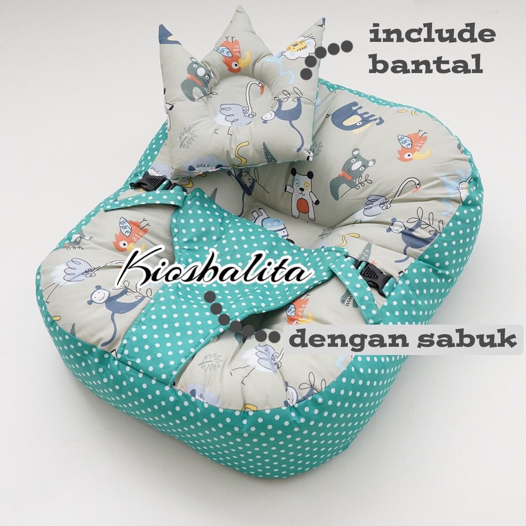 [FREE PACKING TAS SERUT] PREMIUM KASUR BAYI MULTIFUNGSI SOFA BAYI DENGAN GESPER SAFETY BELT PREMIUM TEBAL FREE BANTAL PEYANG CROWN