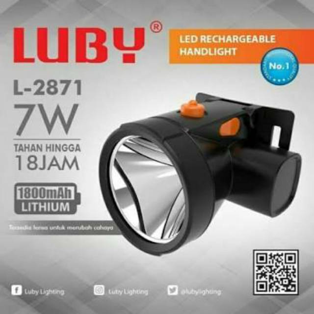 Senter Cas kepala 7w LUBY L-2871 Original Produk LUBY