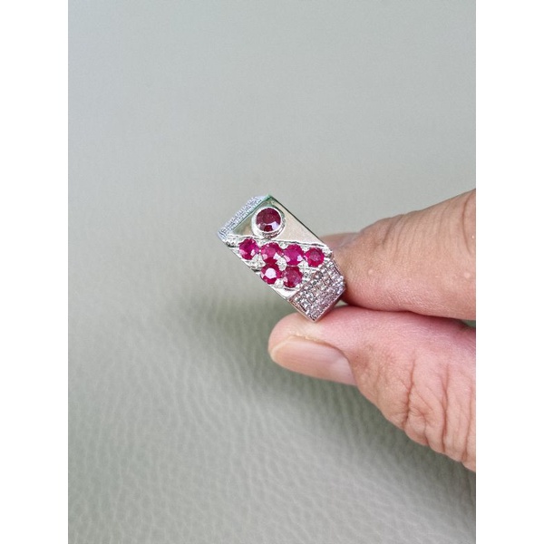 DGL Certified Heated 1.13 Ct RUBY Burma Ring Silver Gold Plated size 18