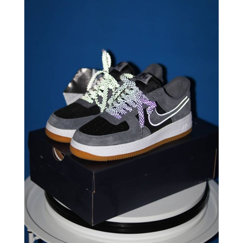 air force 1 black anthracite suede