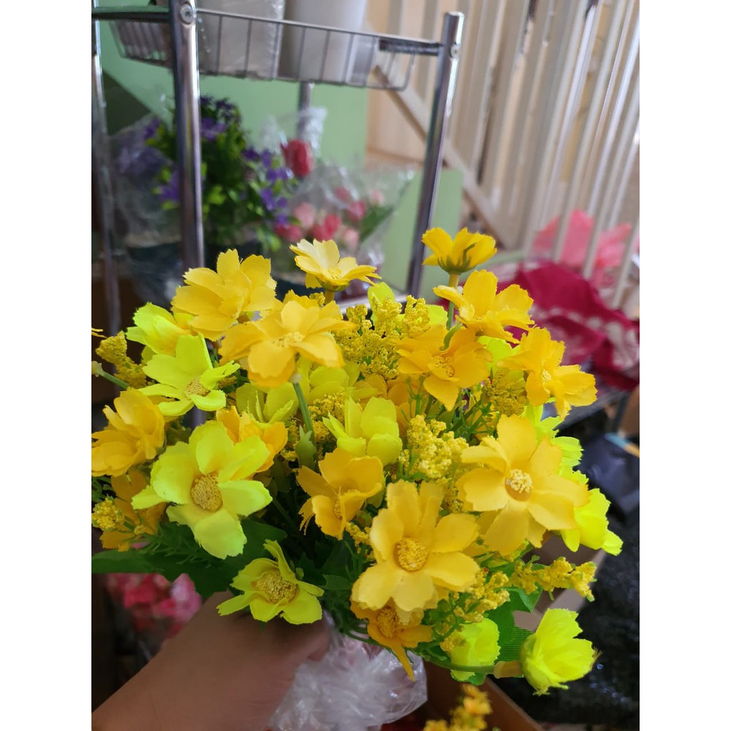 BUNGA CRYSANT / BUNGA KRISAN ARTIFICIAL / BUNGA PLASTIK CRISAN / BUNGA MAWAR-KUNING