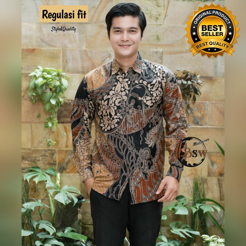 Batik Pria Kemeja Batik  Pria Lengan panjang Modern size M L XL XXL Reguler Fit