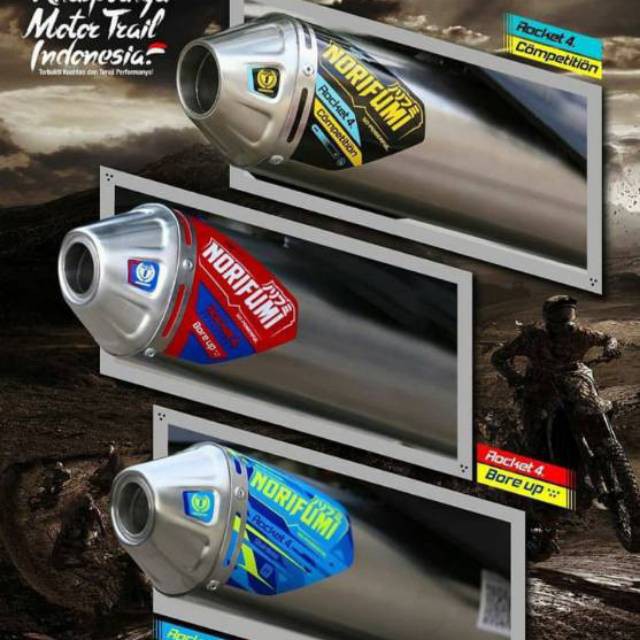 KNALPOT NORIFUMI ORIGINAL ROCKET 4 CRF 150 BORE UP, SUARA MANTAP