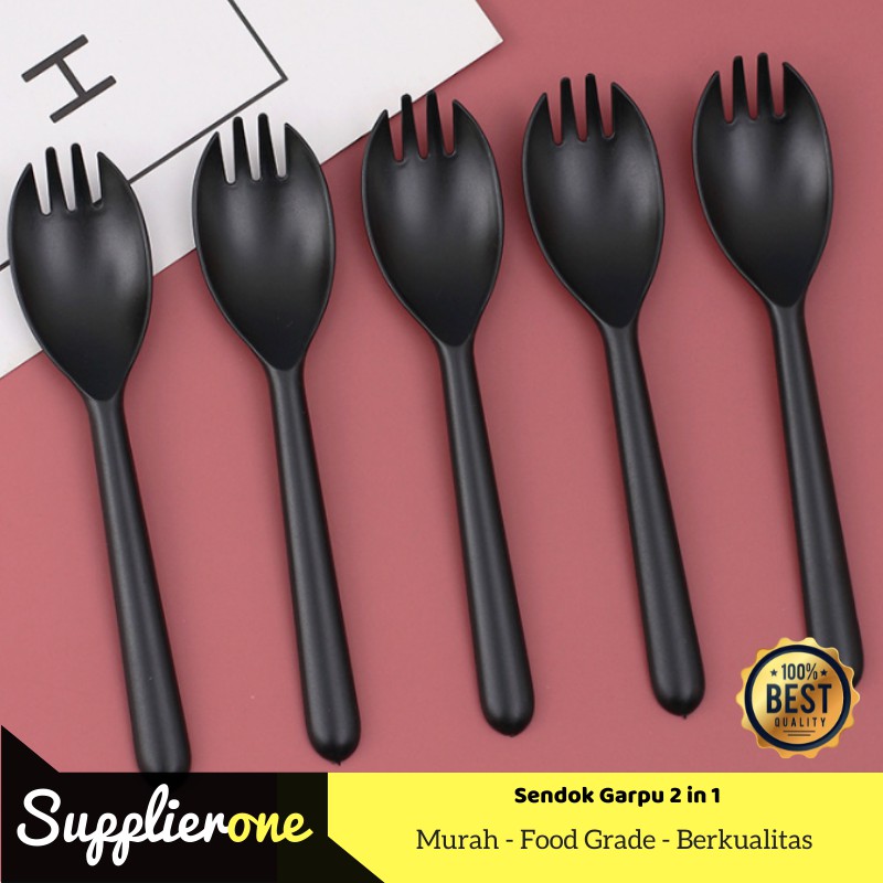 Sendok Garpu 2 in 1 isi 25 / Sendok Garpu / Garpu Sendok / Sendok Garpu Hybrid / Sendok Garpu Makan